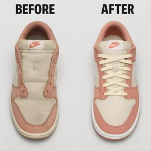 Professional sneaker cleaning before and after shoes restoration results