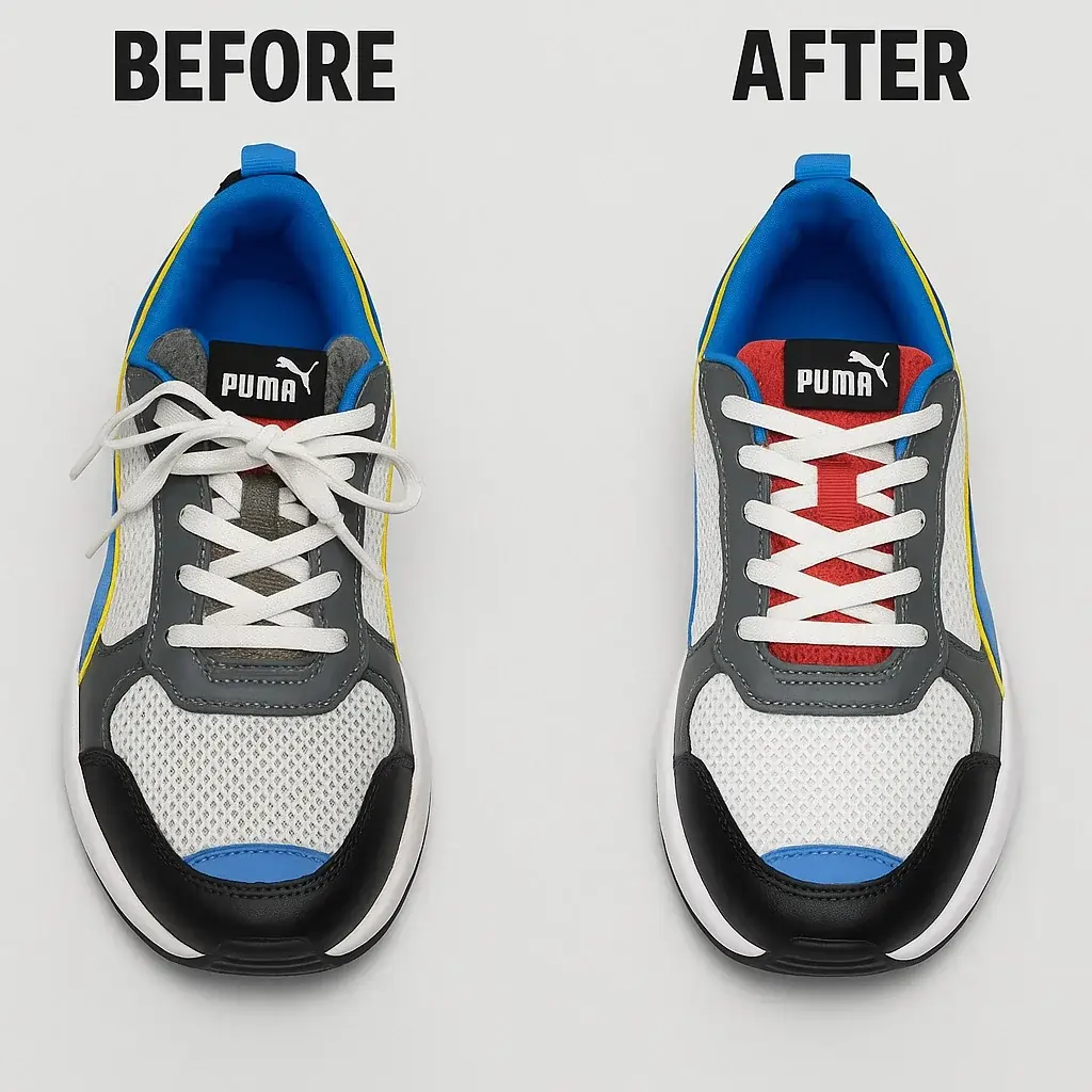 Puma sneaker deep clean – Before and after professional footwear laundry.