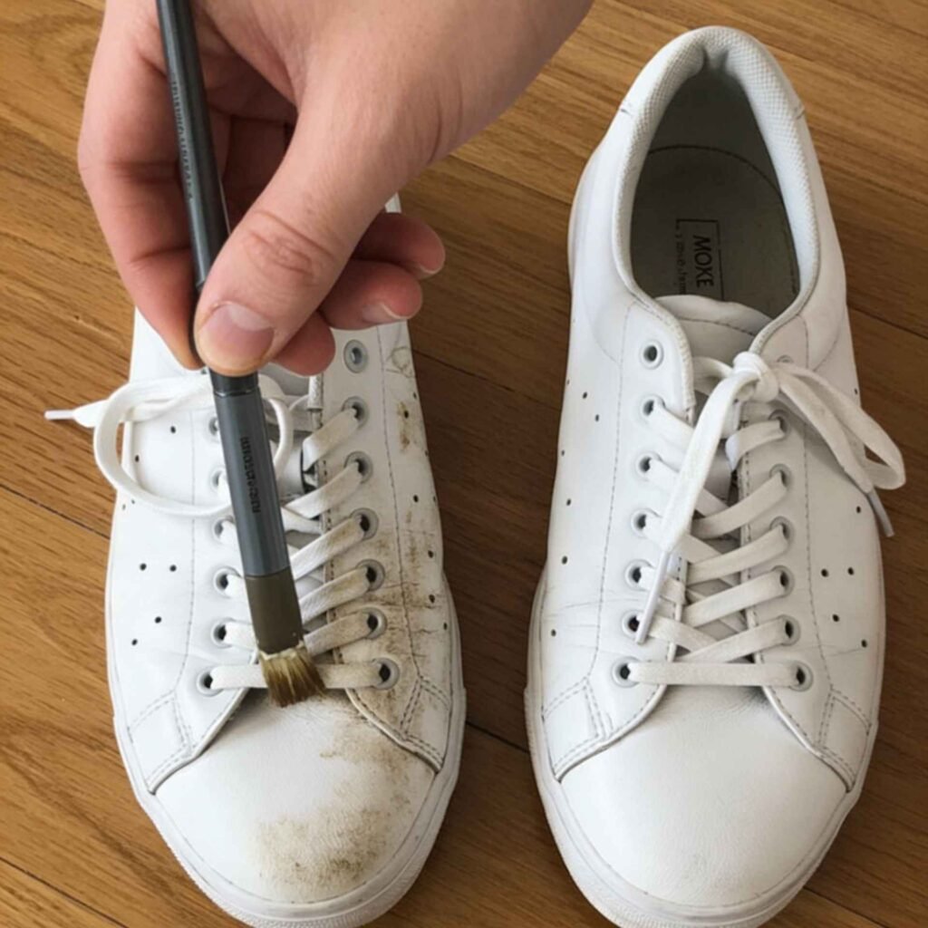 yellow stains on white shoes